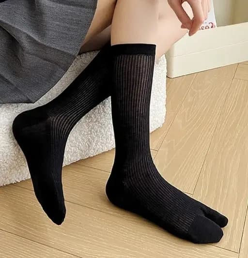 1/3 Paires de chaussettes Tabi en coton japonais pour femmes