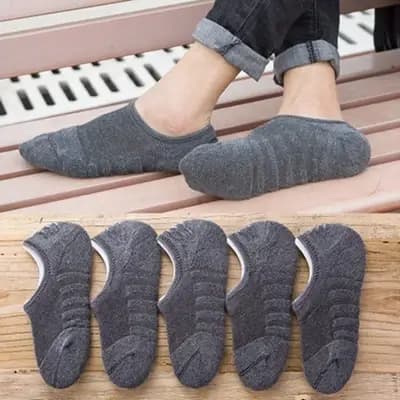 5 paires/lot hommes mode serviette bas bateau chaussettes coton Sport sueur respire Silicone anti-dérapant Invisible