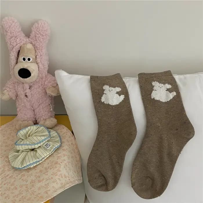Women's Socks Spring Summer Cloud Dog Cute Middle Tube Socks Versatile Trendy Socks Comfortable Soft Sweat Absorbing Dopamine