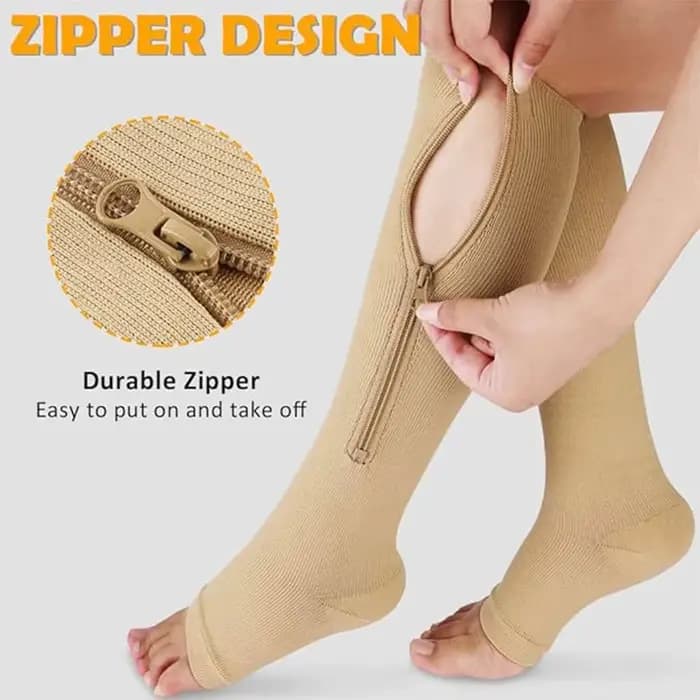 Chaussettes de Compression à fermeture éclair pour soutien des varices