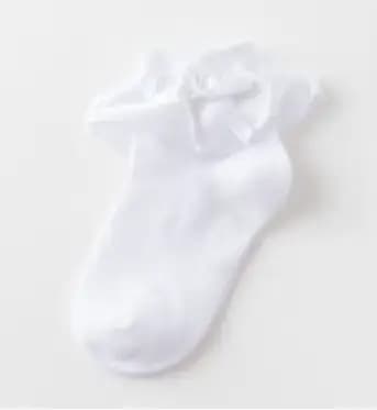Chaussettes hautes à fleurs pour bébé, chaussettes courtes à la cheville, princesse, nœud papillon,