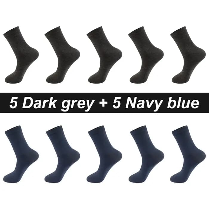 Chaussettes en coton peigné pour hommes, noir, décontracté, affaires respirant, haute qualité homme chaussette nouveau pour homme, grande taille EU38-48 10 paires/lot