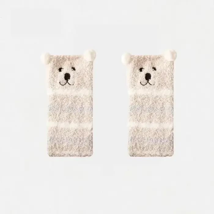 Chaussettes hautes en peluche à rayures japonaises pour femmes, jambières d'hiver, chaussettes longues, Kawaii, sourire, sites thermiques, Mori Girl