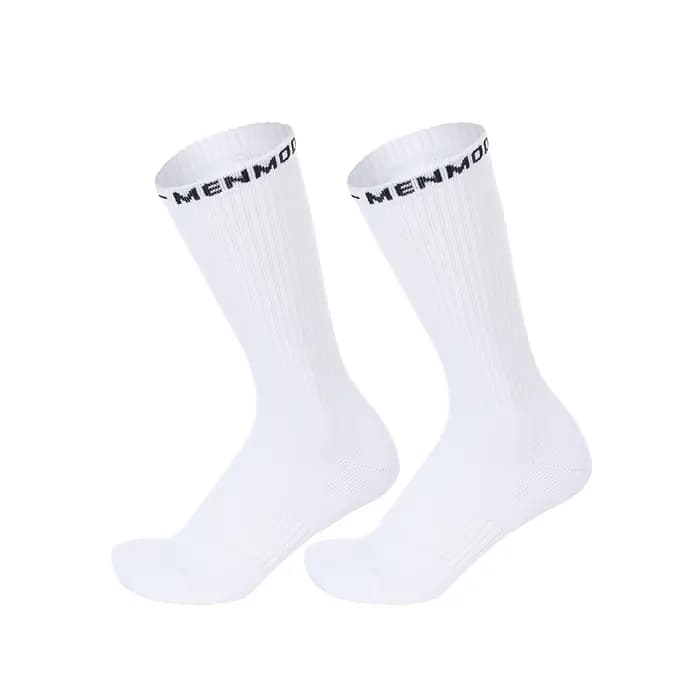 Chaussettes mi-mollet en tissu éponge blanc pour homme
