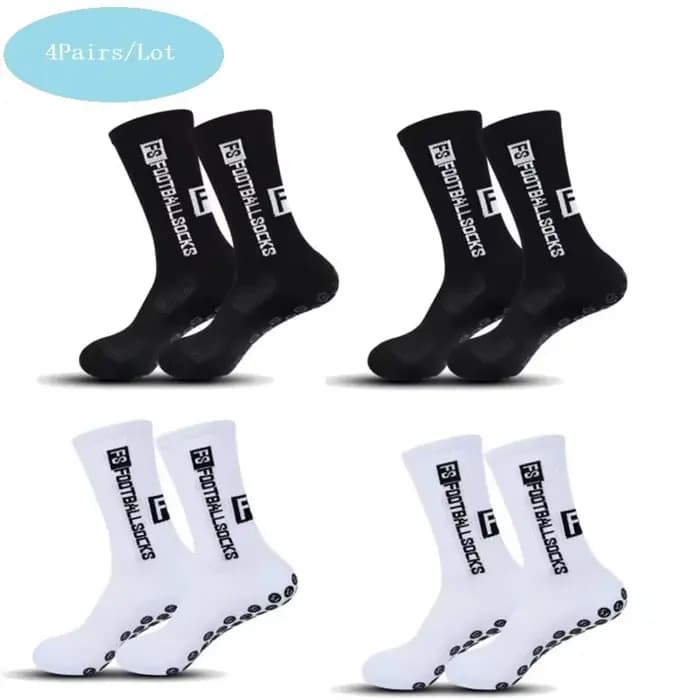 4 paires de chaussettes de football pour hommes avec poignée