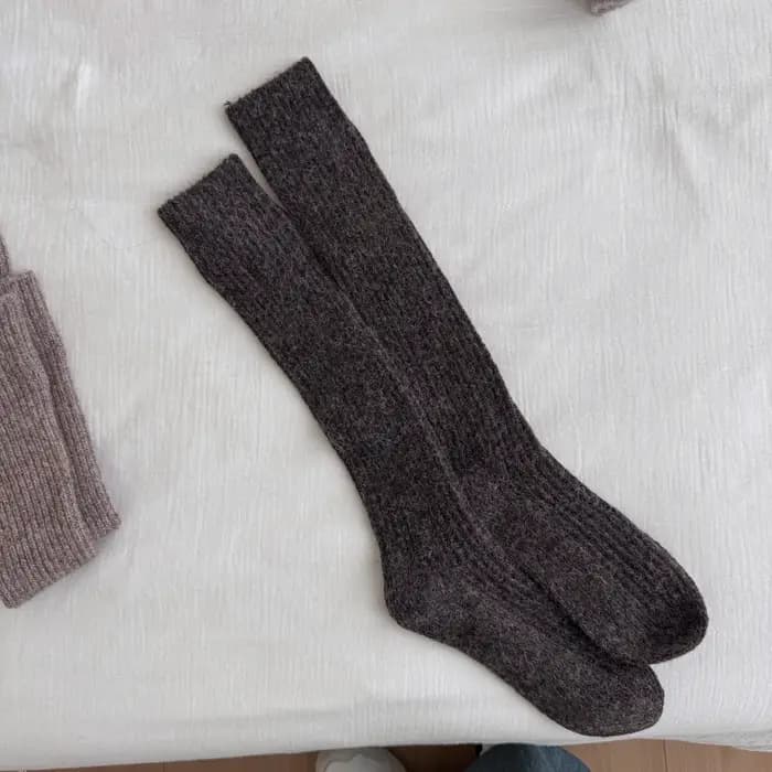 Femmes épais chaud genou chaussettes automne hiver
