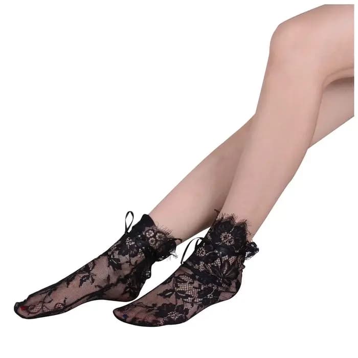Femmes mode dentelle Tulle maille cheville chaussettes talons hauts mariage mariée soirée