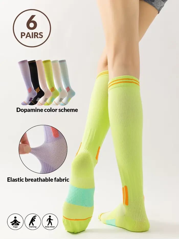 1/6 paires de chaussettes de Sport à Compression