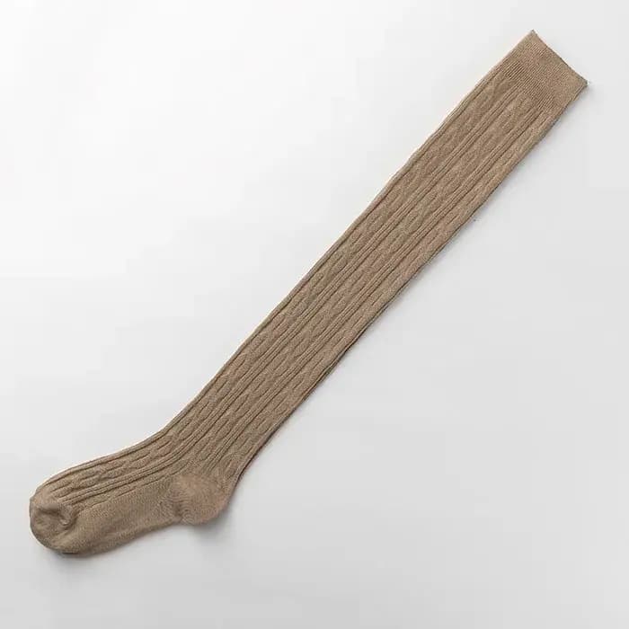 1 paire de chaussettes thermiques confortables en tricot au dessus du genou pour femmes, chaussettes d'hiver chaudes et élégantes avec matériau épais pour dames