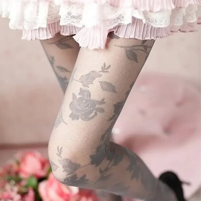 Sexy Rose Collants Femmes Collant Femme Mince Transparent