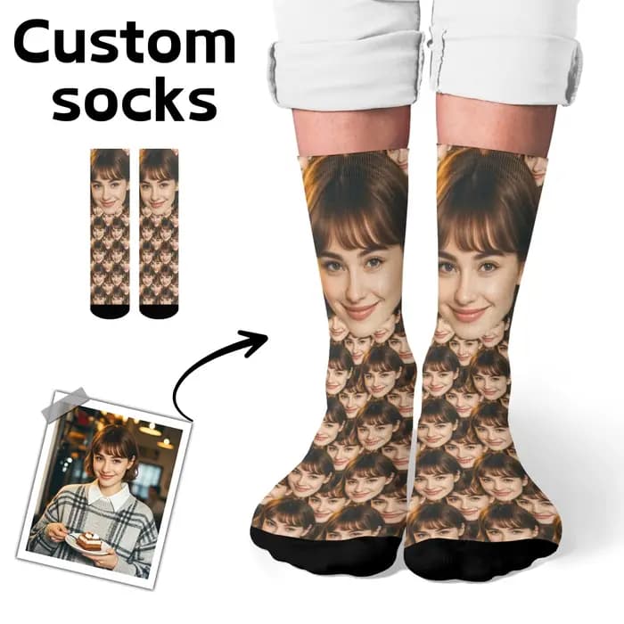 Chaussettes personnalisées pour hommes, visage personnalisé, amusantes, créatives, bricolage, photo