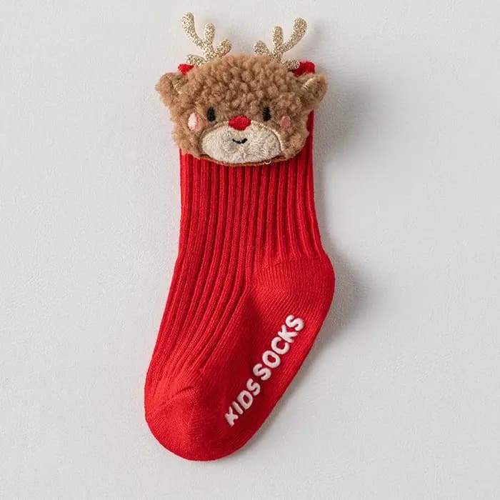 Chaussettes de noël pour bébés garçons et filles, chaussettes de sol antidérapantes pour enfants de 0 à 3 ans, automne et hiver