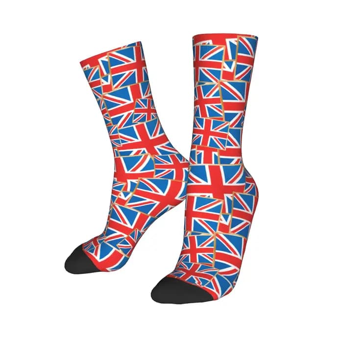 Chaussettes personnalisées drapeau Union Jack du royaume-uni pour hommes et femmes