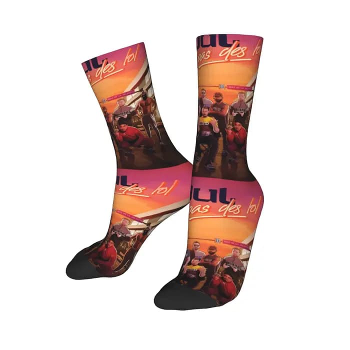 Personnalisé JUL rappeur musique chanteur français hommes chaussettes d'équipage unisexe amusant pri