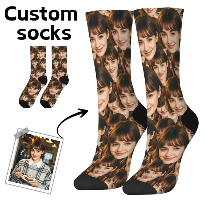 Chaussettes amusantes personnalisées avec visage personnalisé