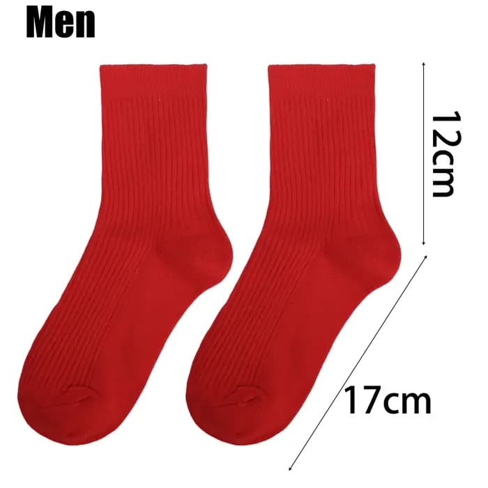 Chaussettes rouges en coton pour hommes et femmes