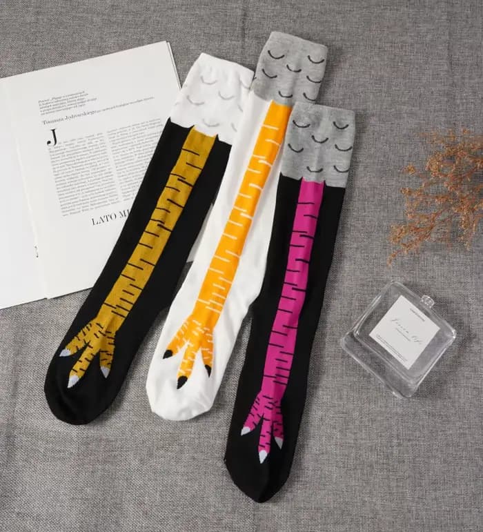 Chaussettes de sport amusantes à griffes de poulet pour femmes