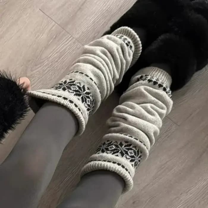 Jambières de noël en laine pour femmes et filles
