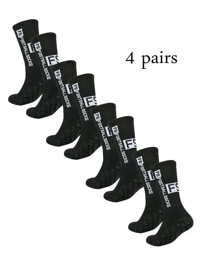 4 paires de chaussettes de football athlétiques pour hommes
