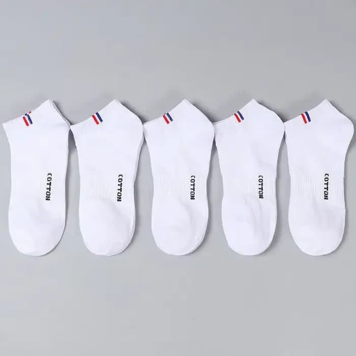 5/10 paires 1 Lot chaussettes hommes été mince Tube bas respirant blanc noir rayé cadeau Sport cheville