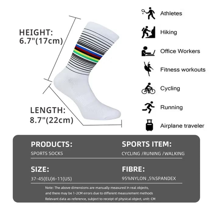 Chaussettes de sport à séchage rapide pour hommes et femmes