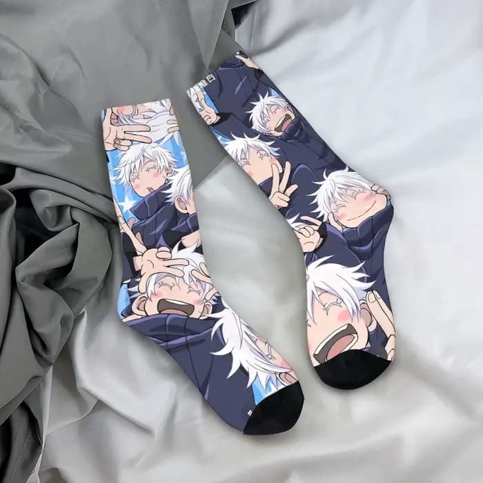 Gojo Sensei Anime Manga chaussettes bas modernes hiver anti-dérapant adultes hommes chaussettes chau