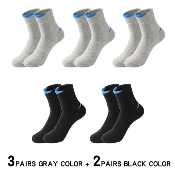 5 paires/lot hommes chaussettes de course décontracté respirant Sports de plein air coton