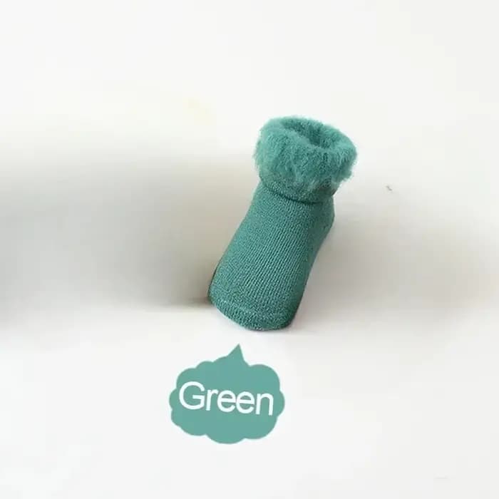 Chaussette en coton thermique en peluche pour nouveau-né