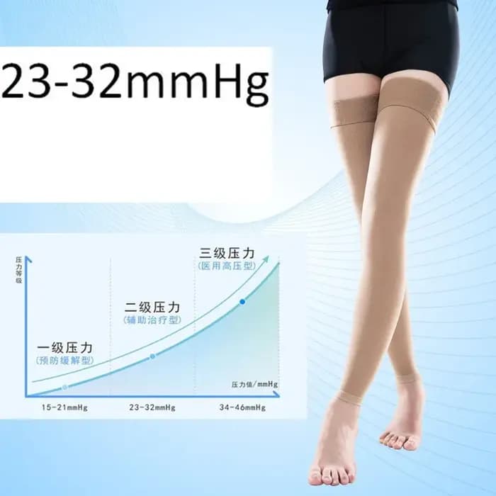 Bas de compression sans pied pour femmes 23-32 mmHg