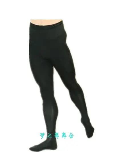 Collants de danse à pieds en nylon IQUE dex pour hommes, vêtements de danse pour garçons, noir et blanc