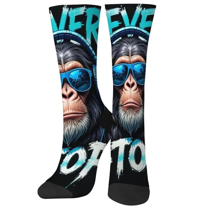 NEVER STOP rock DJ gorille chaussettes roman amusant heureux hommes
