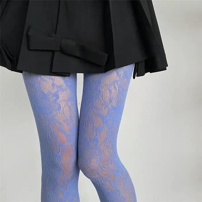 Collants en résille gothiques, jacquard ajouré, transparents, sexy, pour cosplay, fête d'Halloween, fins, multicolores, pour l'été