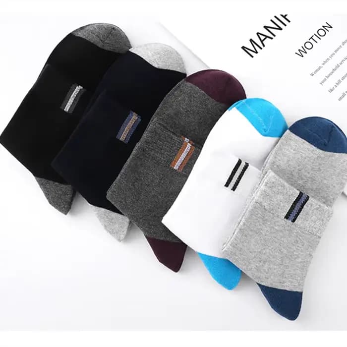 5 paires de chaussettes mi-mollet pour hommes, chaussettes confortables en coton pour le travail et