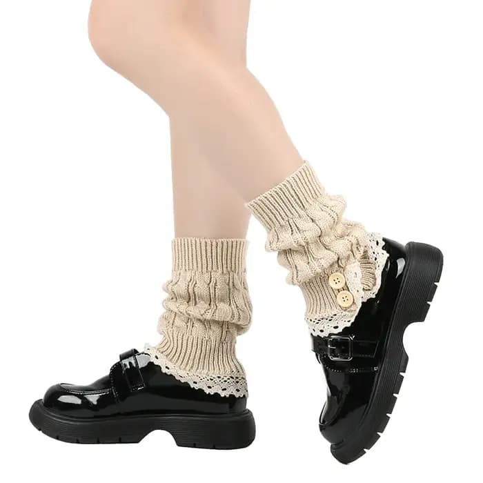Jambières pour femmes cheville hiver chaud Stretch tricoté Slouch thermique dames épais laine poignets bottes chaussettes femme guêtre Lolita Y2k