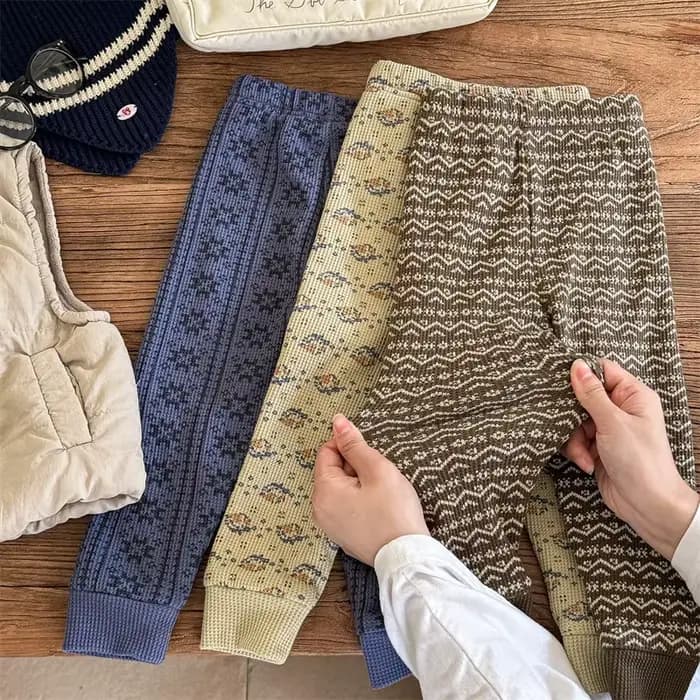 Leggings thermiques doublés de polaire pour filles