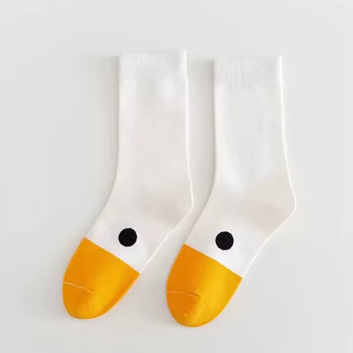 Femmes chaussettes coton mignon Mujer Hip Hop drôle Kawaii dessin animé canard imprimé Calcetines bl
