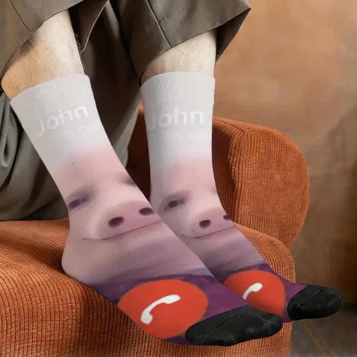 Chaussettes pour hommes John Pig, chaussettes amusantes et originales, respirantes, douces pour la peau, antidérapantes, chaussettes de sport, cadeaux de fête originaux