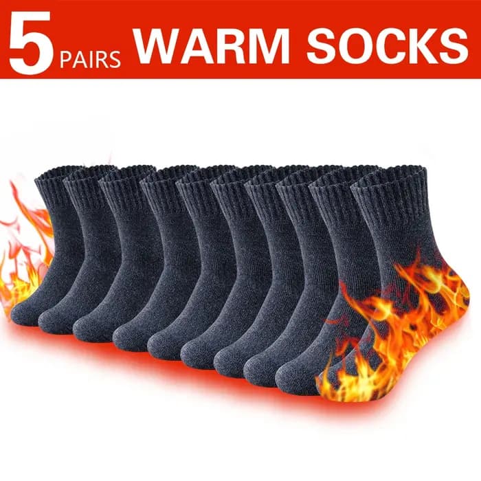 3 paires de chaussettes d'hiver en laine épaisse pour hommes