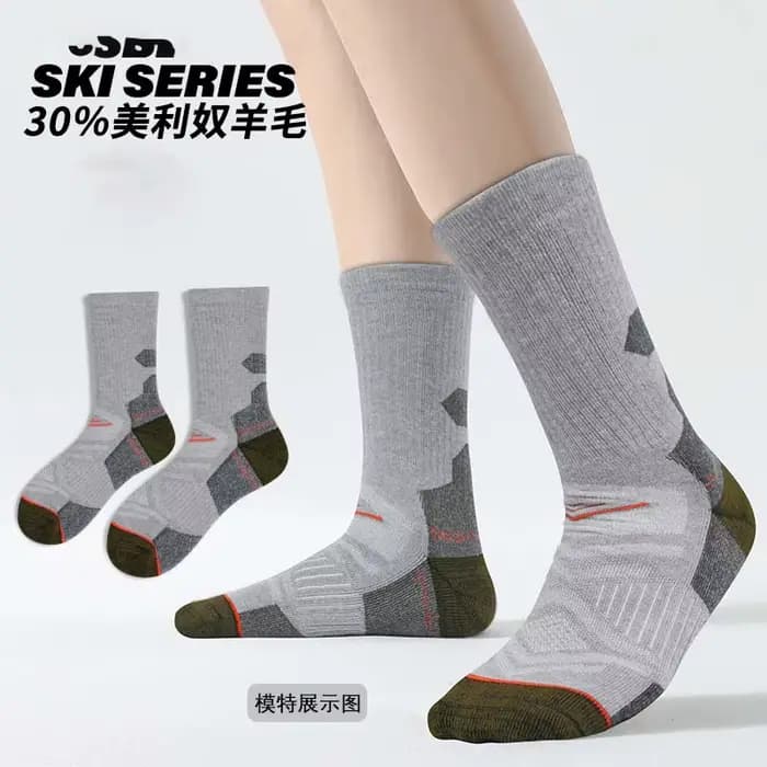 Chaussettes thermiques en laine mérinos pour hommes et femmes, chaussettes d'hiver pour la randonnée