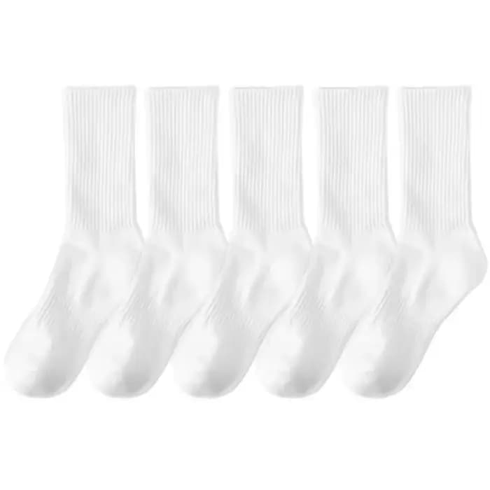 20 paires de chaussettes hautes en pur coton pour hommes, classiques noires/blanches, respirantes, absorbant la transpiration, chaudes, élastiques, chaussettes de sport
