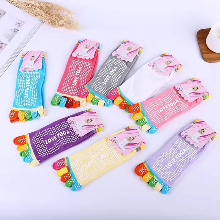 Chaussettes de Yoga colorées antidérapantes pour femmes