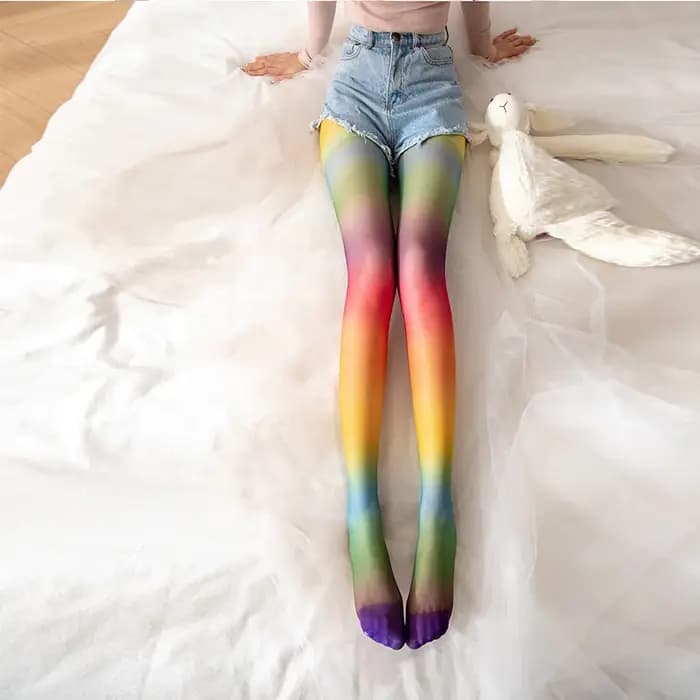 Collants Colorblock pour fête quotidienne, collants à pieds fins élastiques taille haute, bas et bonneterie pour femmes
