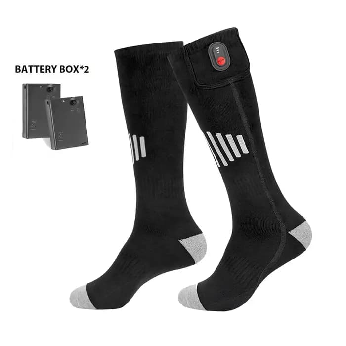 Chaussettes chauffantes avec boîte à piles Anti-froid pour hommes