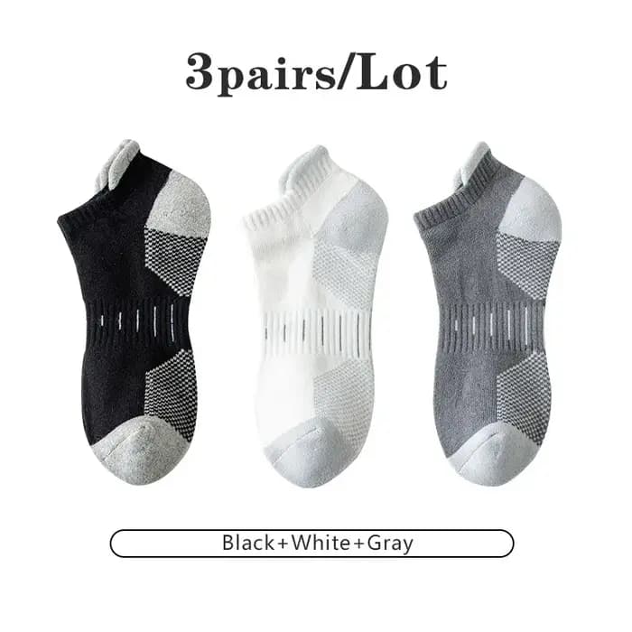 3 paires/lot hommes sport chaussette ensemble respirant déodorant Baketball chaussettes de course mode No Show Fitness