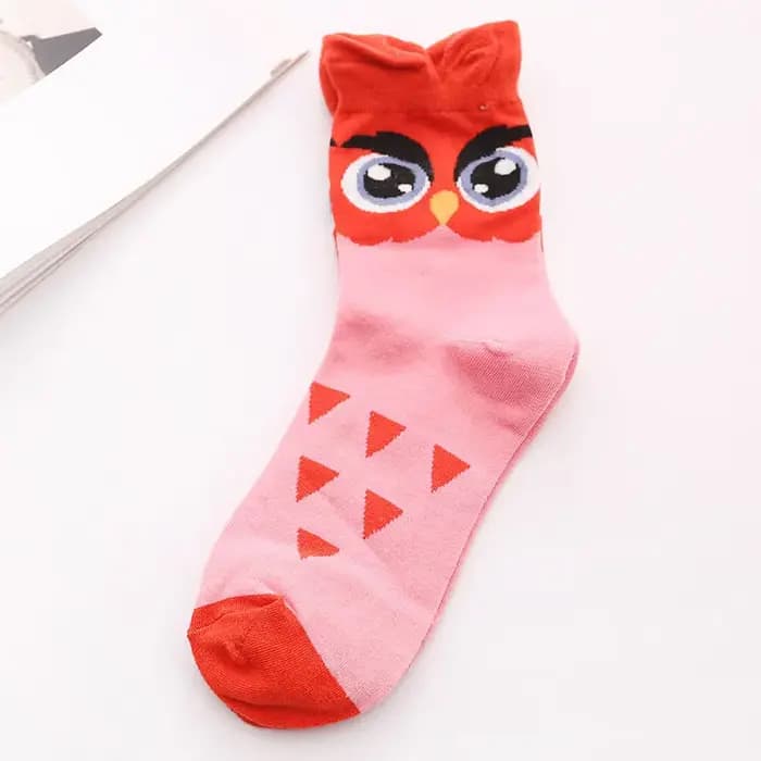 1 paire dessin animé hibou mignon filles chaussette Kwaii drôle mode