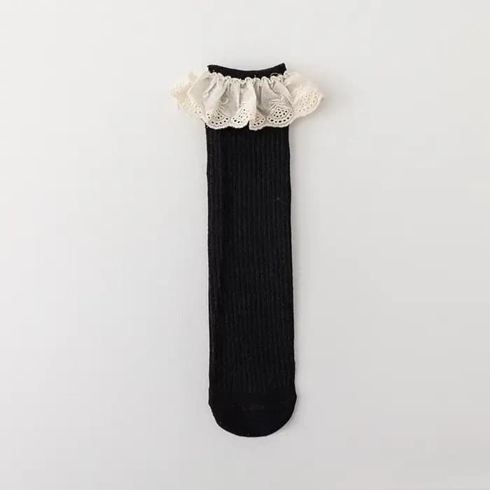 Bébé filles genou chaussettes hautes longues enfants doux coton dentelle trucs princesse