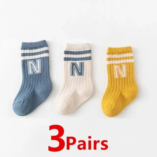 Chaussettes longues tricotées en coton doux pour bébé