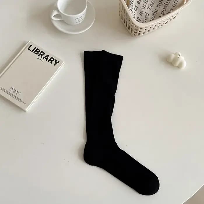 Chaussettes tendance pour femmes, longues, d'été, unies, décontractées, respirantes, fines, en maille ajourée, mignonnes, simples, hautes jusqu'au genou