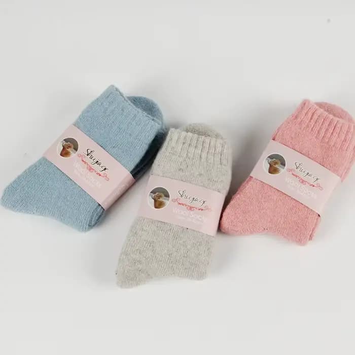 Femmes chaussettes hiver chaud thermique solide cachemire filles épaissi fil épais