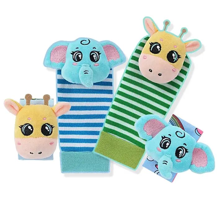 Bébé poignet hochets chaussettes nouveau-né animaux